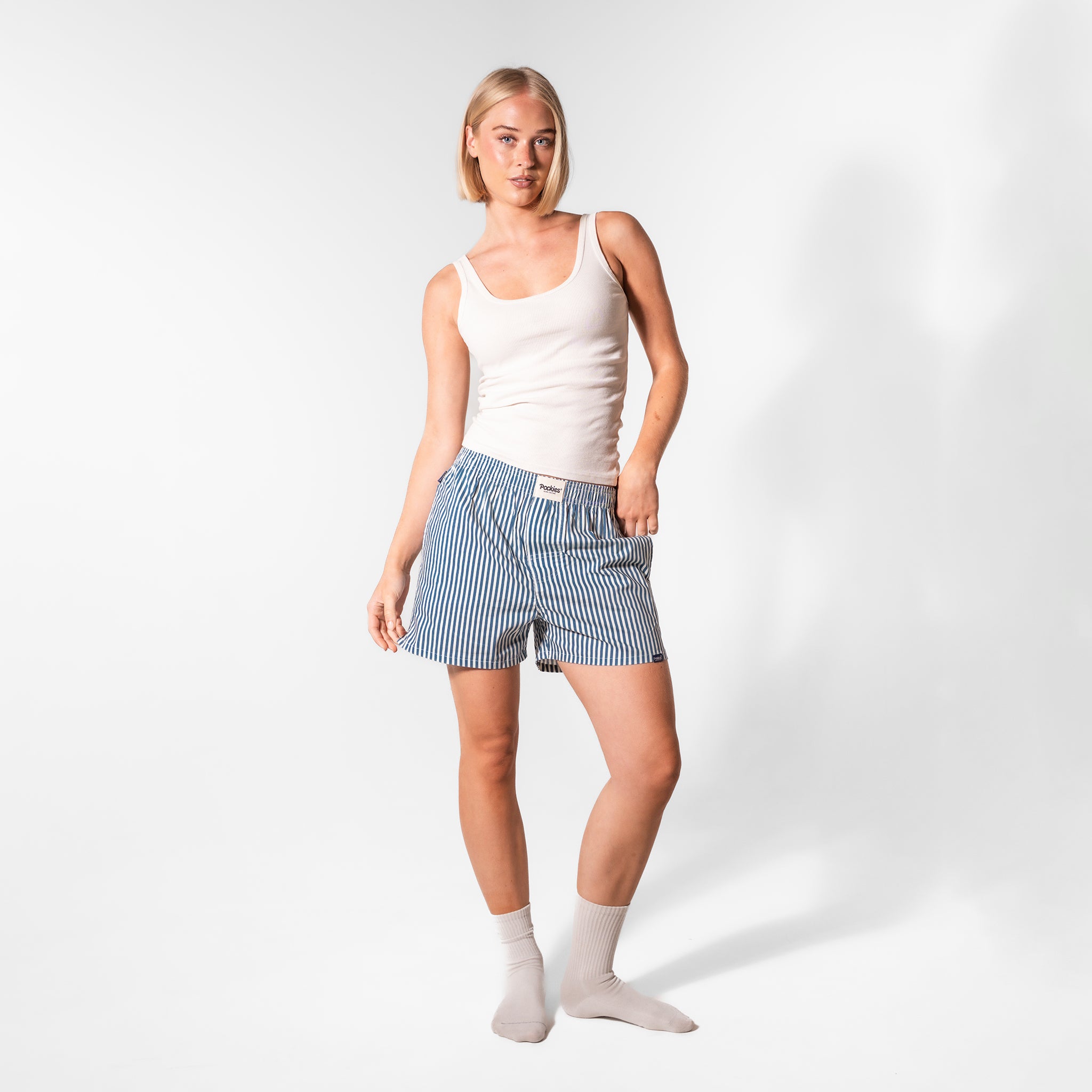 Blue Striped - Boyfriend Boxers
