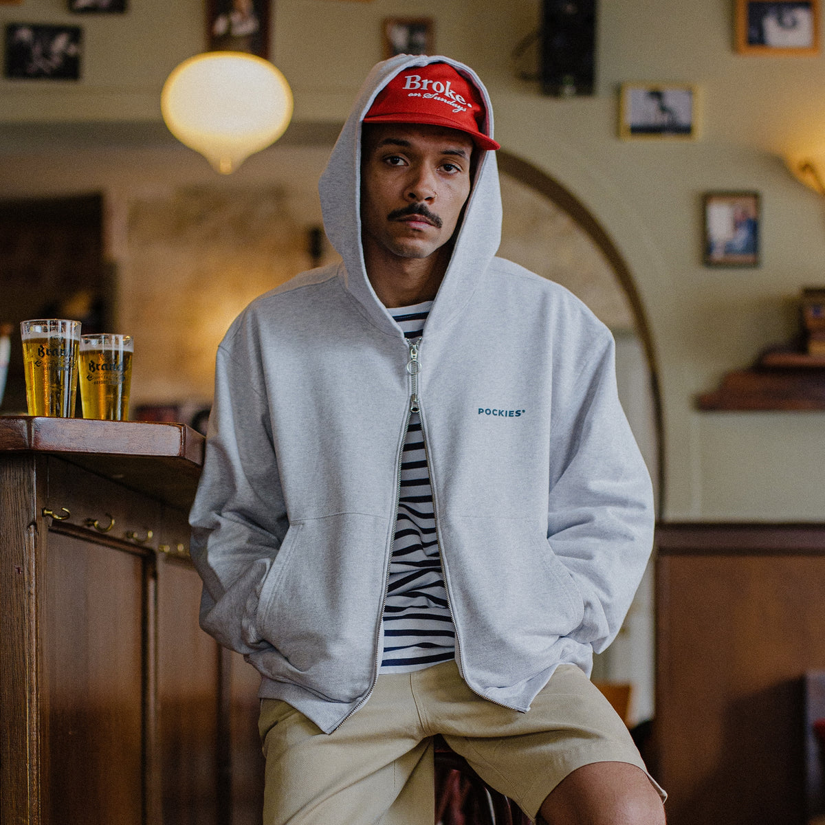 C.C. Zip Hoodie - Grey Melange