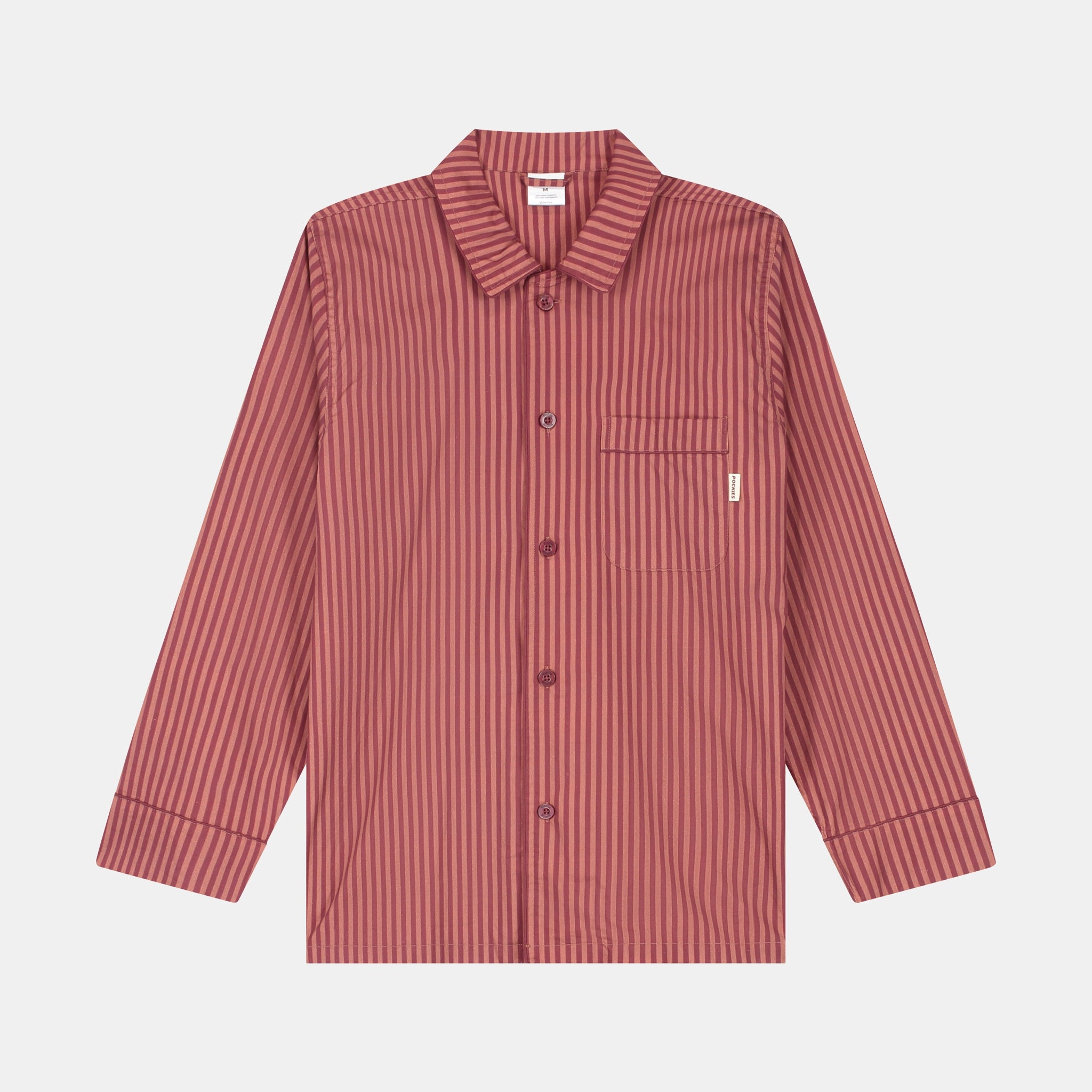 Striped Pyjama Shirt - Red/Orange