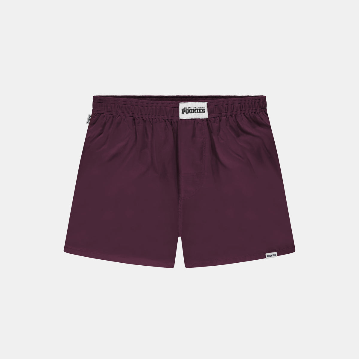 UM boxer shorts in cherry red by Pockies, front view