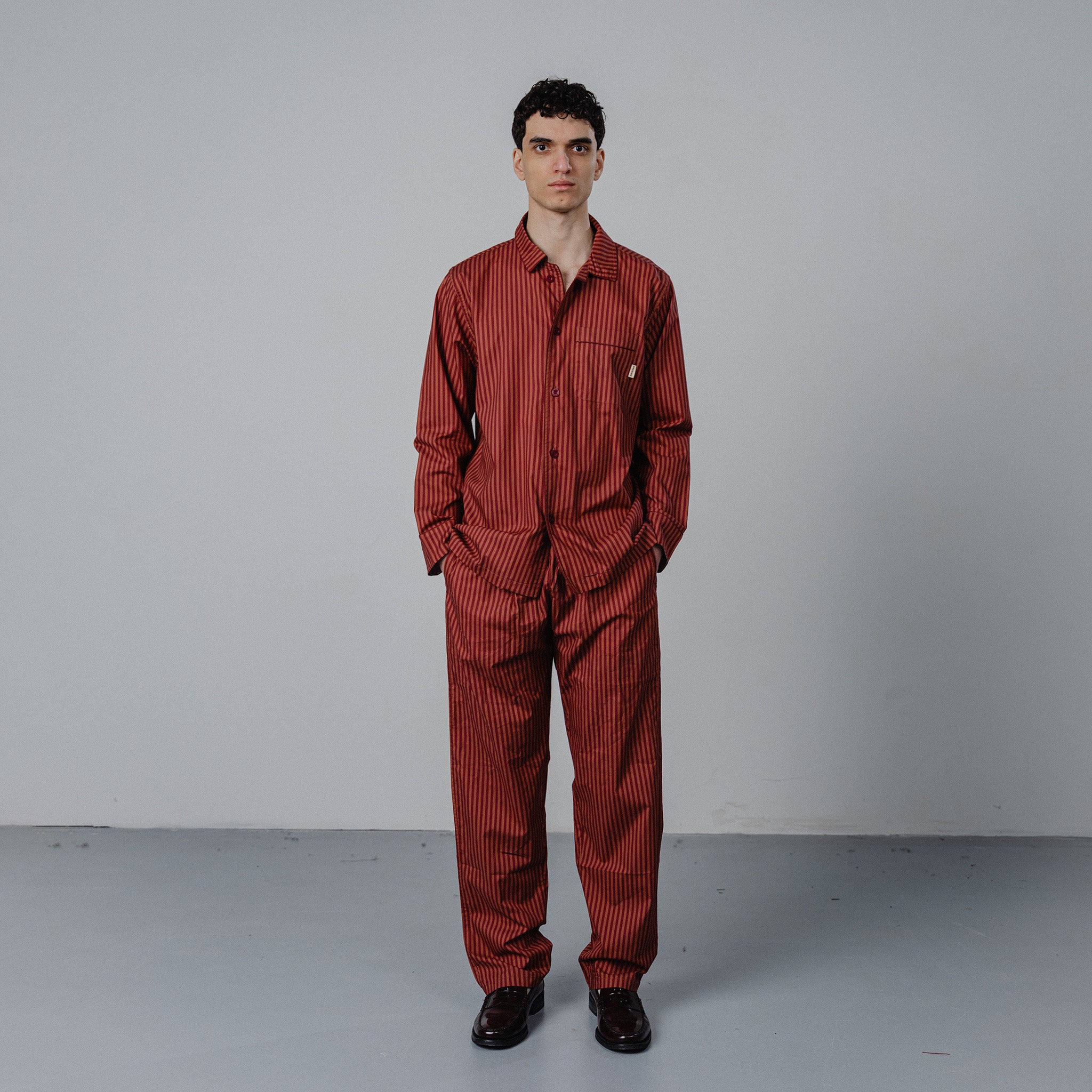 Striped Pyjama Pants - Red/Orange